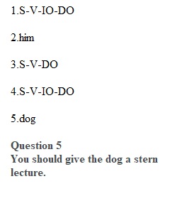 Week 5, Self-Assessment 5.2 Sentence Patterns and Objects